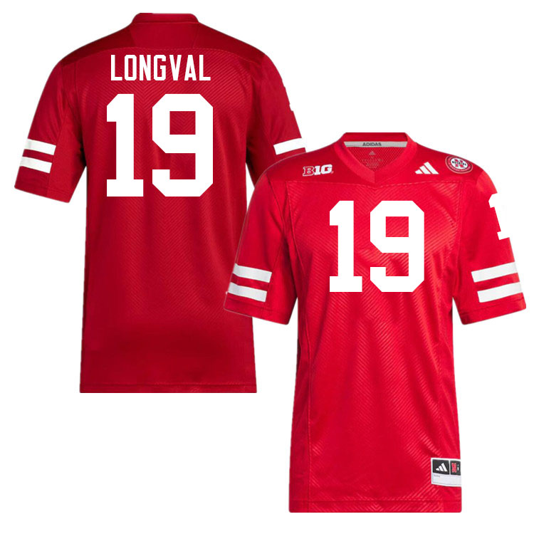 Men #19 Luke Longval Nebraska Cornhuskers College Football Jerseys Stitched Sale-Scarlet